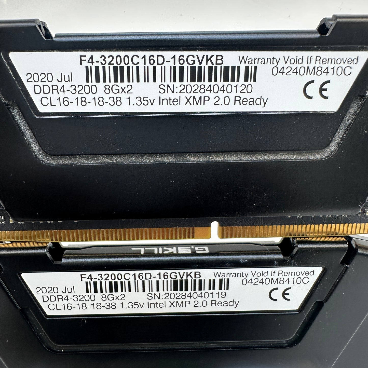 G.Skill Ripjaws V 16GB (2x8GB) RAM DDR4 3200MHz F4-3200C16D-16GVKB