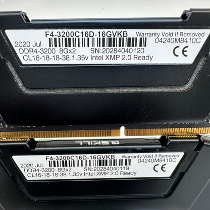 G.Skill Ripjaws V 16GB (2x8GB) RAM DDR4 3200MHz F4-3200C16D-16GVKB