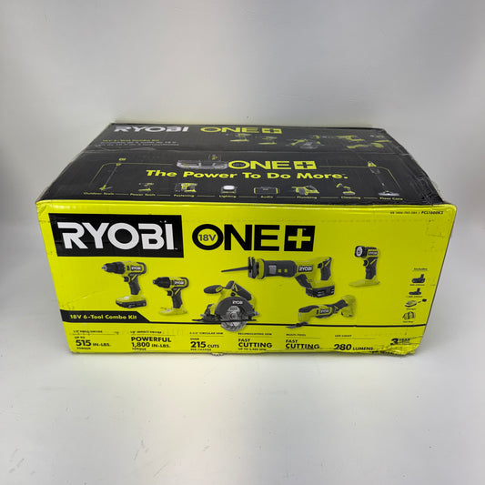 New Ryobi PCL1600K2 ONE+ 18V Cordless 6-Tool Combo Kit