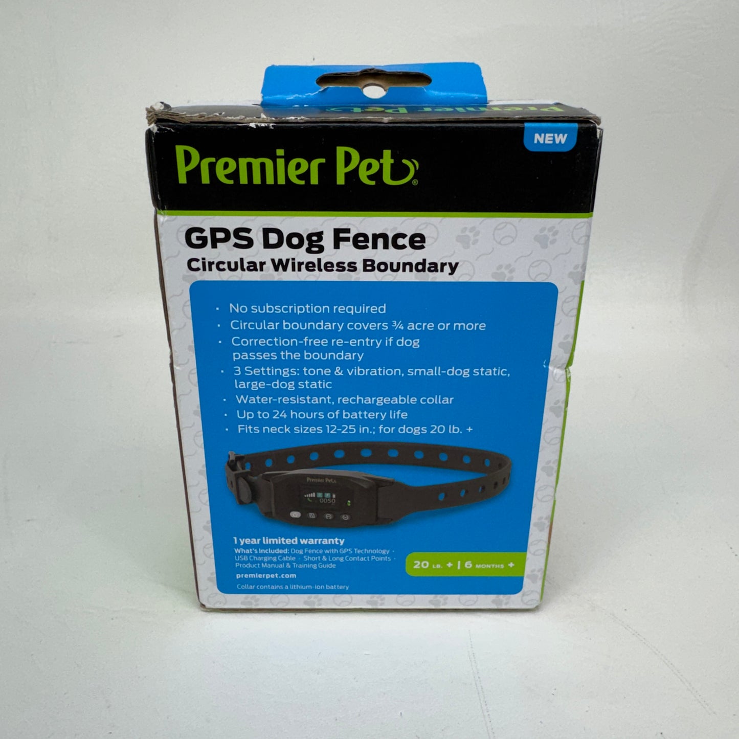 New Premier Pet GPS Dog Fence System Collar Circular Wireless Boundary GIF00-18024