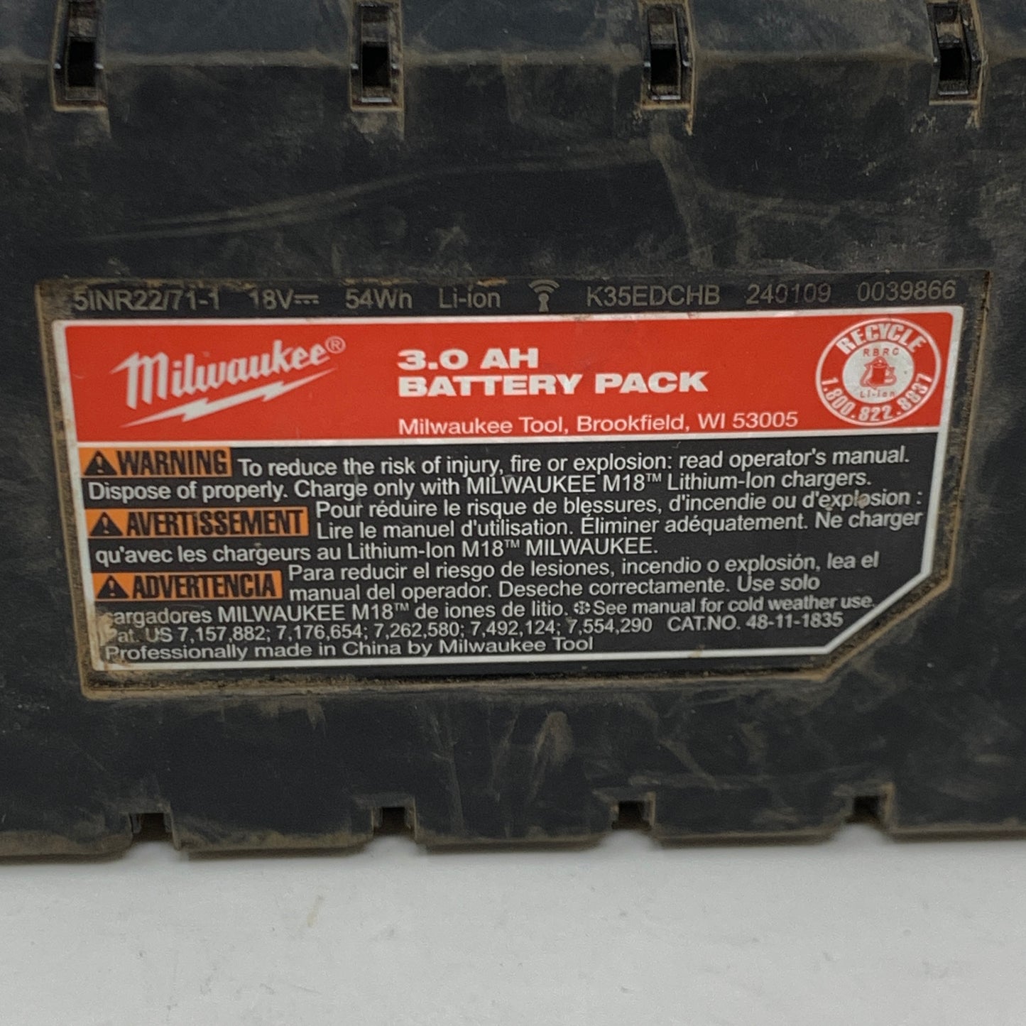 Milwaukee M18 REDLITHIUM CP 3.0 Ah 18V Battery Pack 48-11-1835