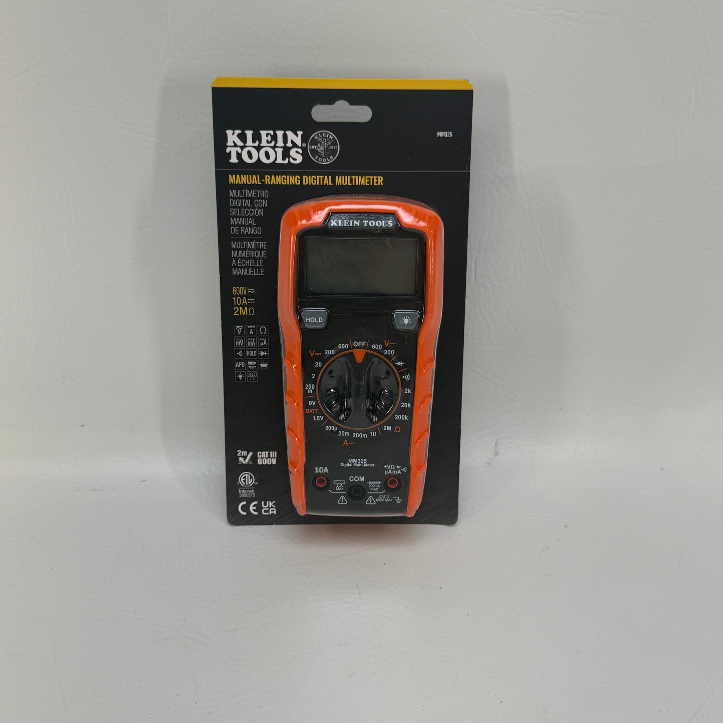 New Klein Tools MM325 Digital Multimeter Manual-Ranging 600V AC/DC