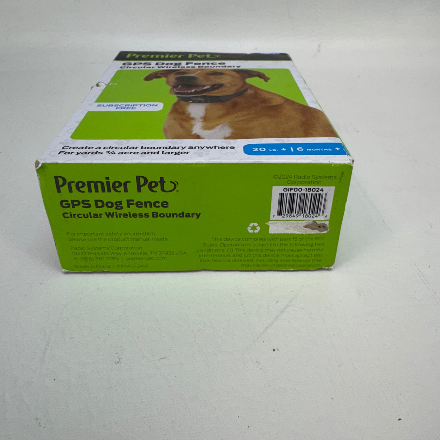 New Premier Pet GPS Dog Fence System Collar Circular Wireless Boundary GIF00-18024