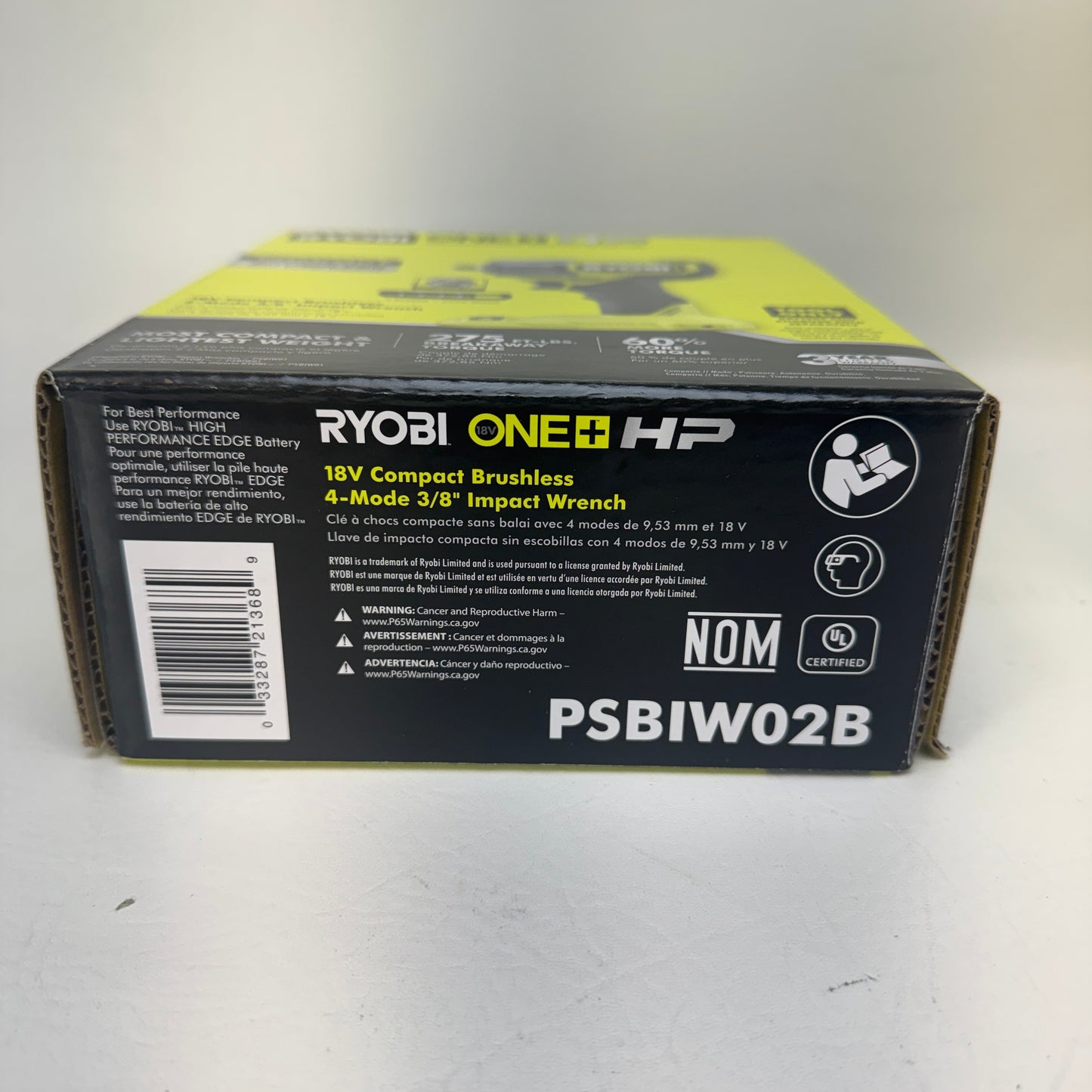 New Ryobi PSBIW02B 18V ONE+ HP Brushless Compact 3/8" Impact Wrench