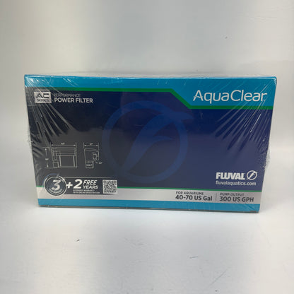 New Fluval AquaClear AC70 Power Filter 19615 Hang-on-Back HOB 70 Gal 300 GPH