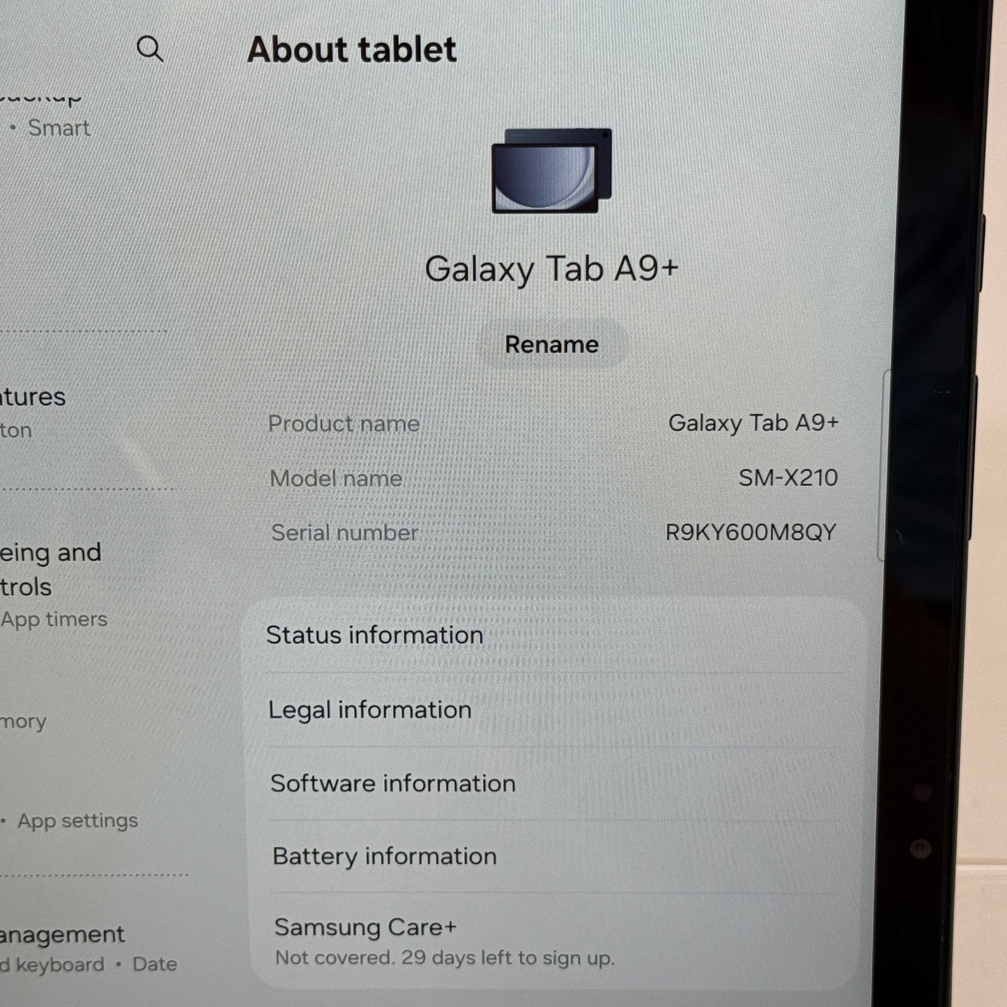 WiFi Only Samsung Galaxy Tab A9 Plus 11.0" 64GB Black SM-X210