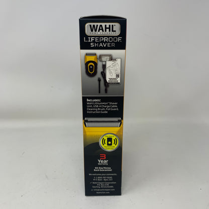 New Wahl LifeProof Shaver 318692 Black/Yellow Foil Shaver Waterproof