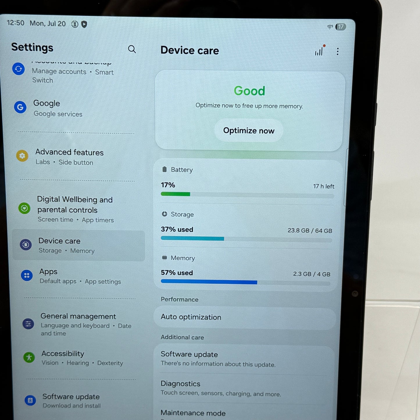 WiFi Only Samsung Galaxy Tab A9 Plus 11.0" 64GB Black SM-X210
