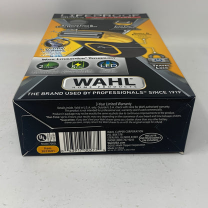 New Wahl LifeProof Shaver 318692 Black/Yellow Foil Shaver Waterproof