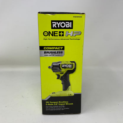 New Ryobi 18V ONE+ HP Brushless Compact 3/8" Impact Wrench 4-Mode PSBIW02B