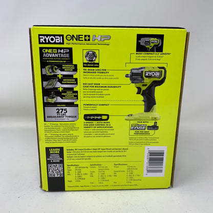 New Ryobi 18V ONE+ HP Brushless Compact 3/8" Impact Wrench 4-Mode PSBIW02B