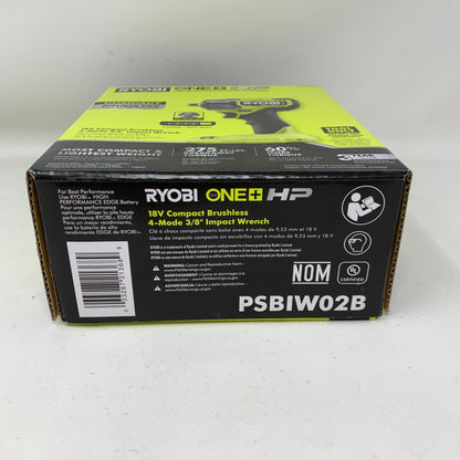 New Ryobi 18V ONE+ HP Brushless Compact 3/8" Impact Wrench 4-Mode PSBIW02B