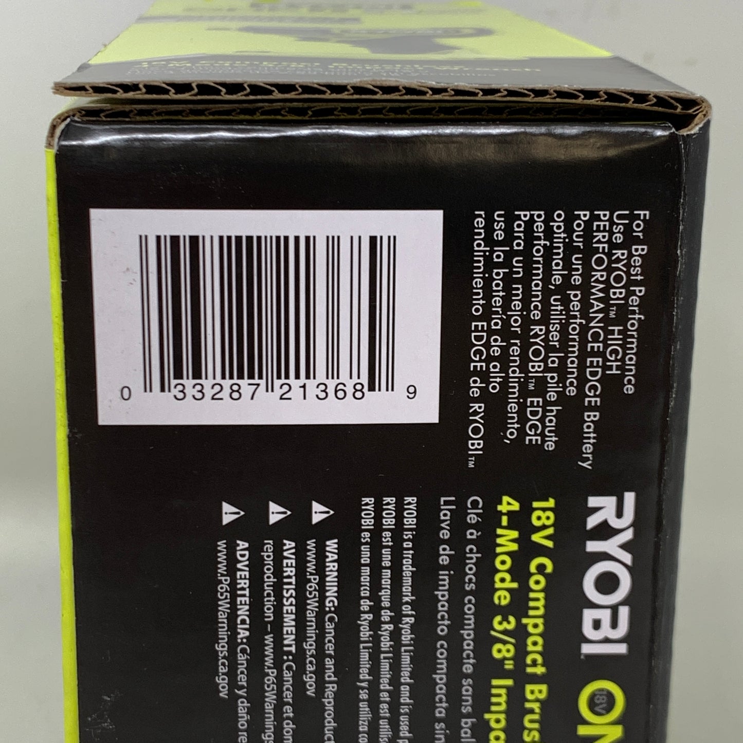 New Ryobi 18V ONE+ HP Brushless Compact 3/8" Impact Wrench 4-Mode PSBIW02B