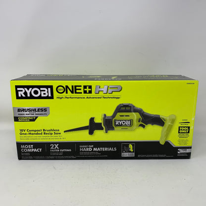 New Ryobi 18V ONE+ HP Brushless Compact One-Handed Reciprocating Saw PSBRS02B