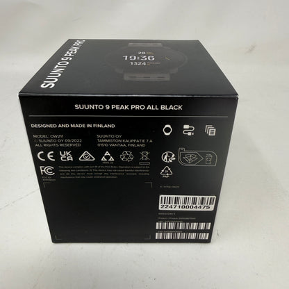 Suunto 9 Peak Pro All Black 43mm GPS Sports Smartwatch SS050807000