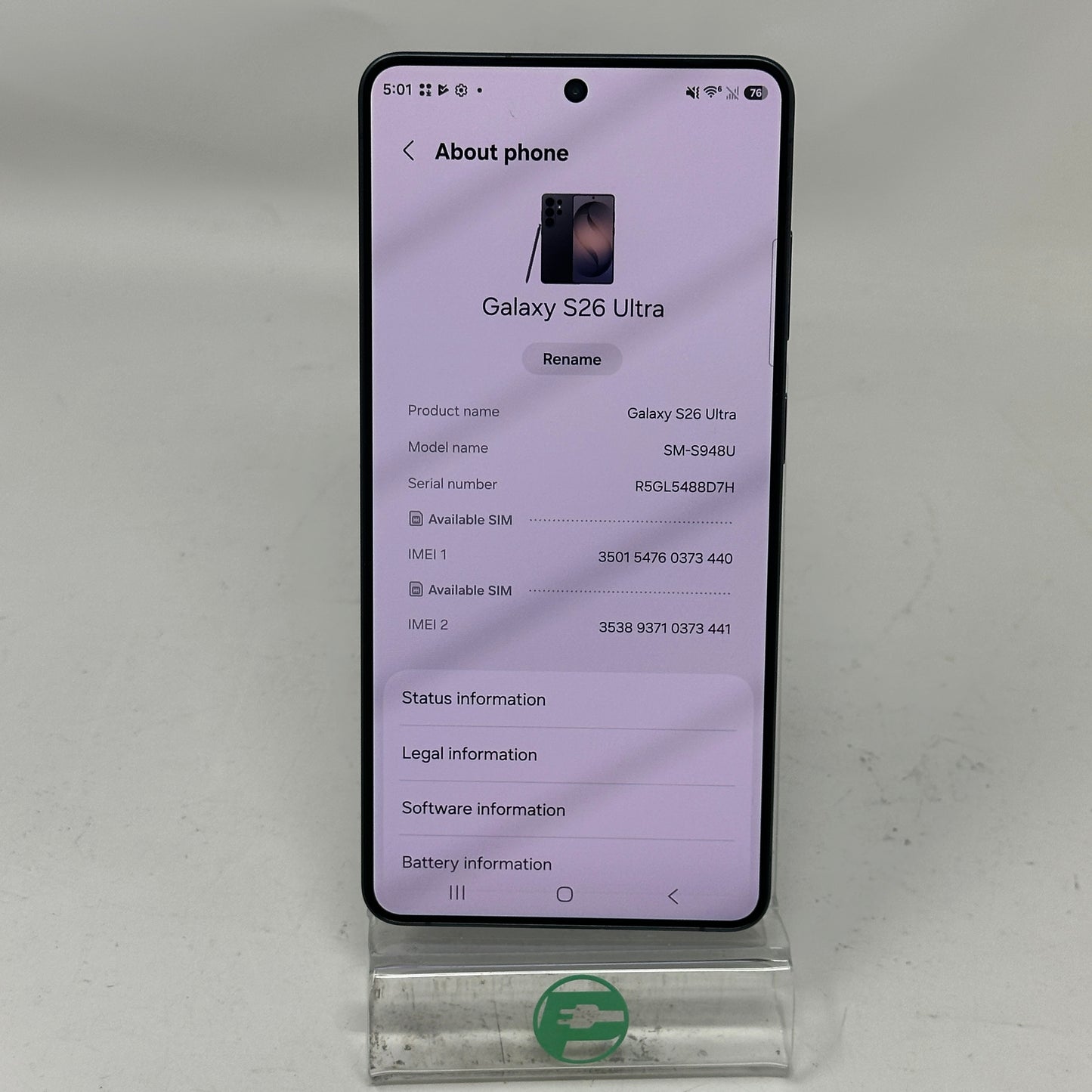 Verizon Samsung Galaxy S26 Ultra 12GB RAM 256GB SM-S948U Black
