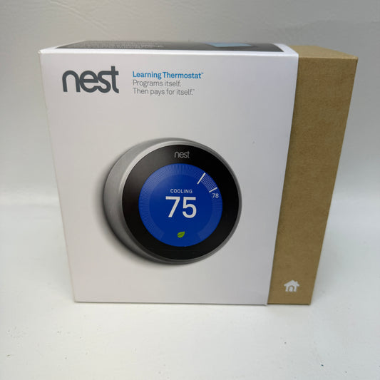 Google Nest Learning Thermostat 3rd Gen - Stainless Steel - Smart WiFi - T3007ES
