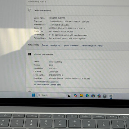 Microsoft Surface Laptop Studio 2 2029 14.4" i7-13800H 2.9GHz 64GB RAM 2TB SSD GeForce RTX 4060