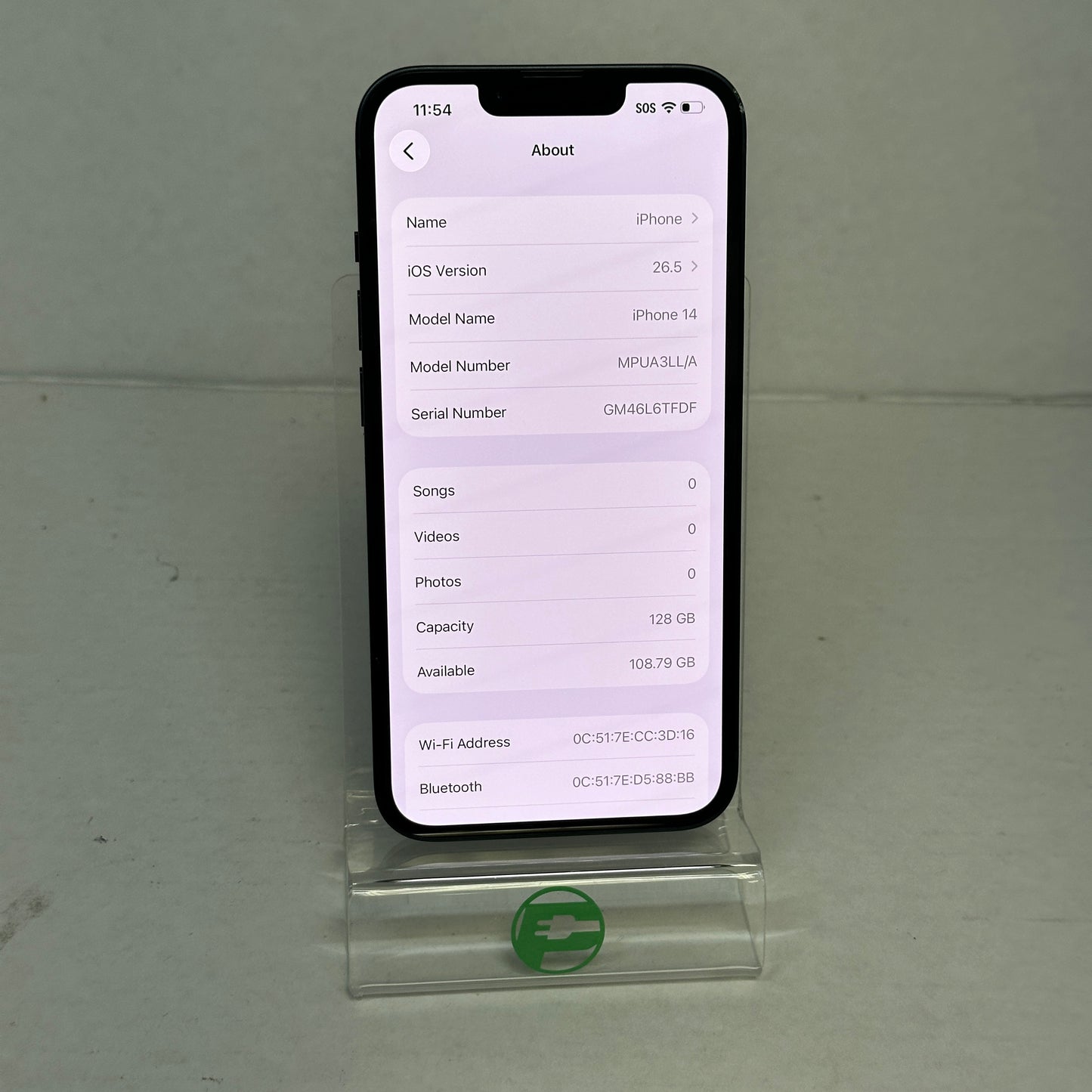 Factory Unlocked Apple iPhone 14 128GB Midnight MPUA3LL/A