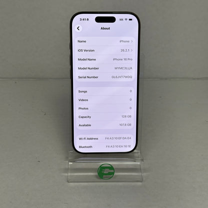 Factory Unlocked Apple iPhone 16 Pro 128GB Desert Titanium MYMC3LL/A
