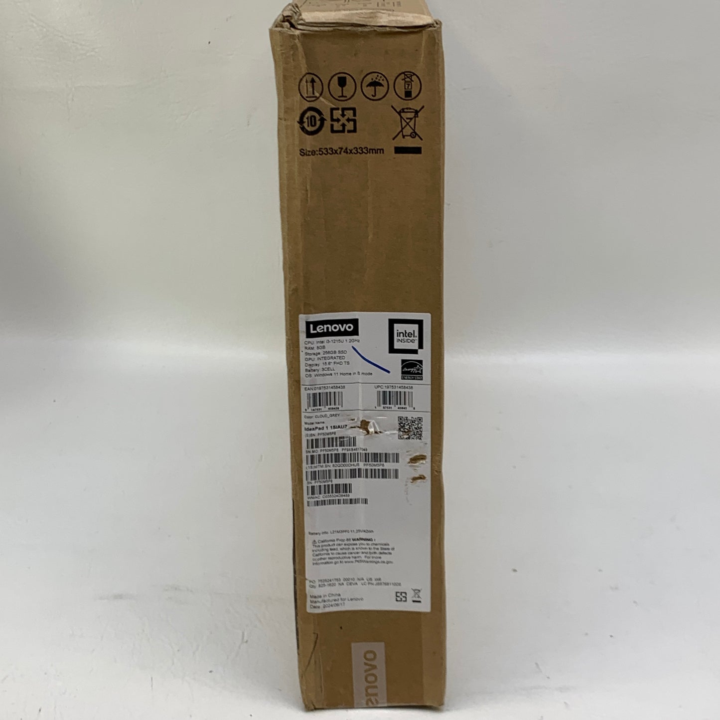 New Lenovo IdeaPad 1 15iau7 15.6" i3-1215U 1.2GHz 8GB RAM 256GB SSD
