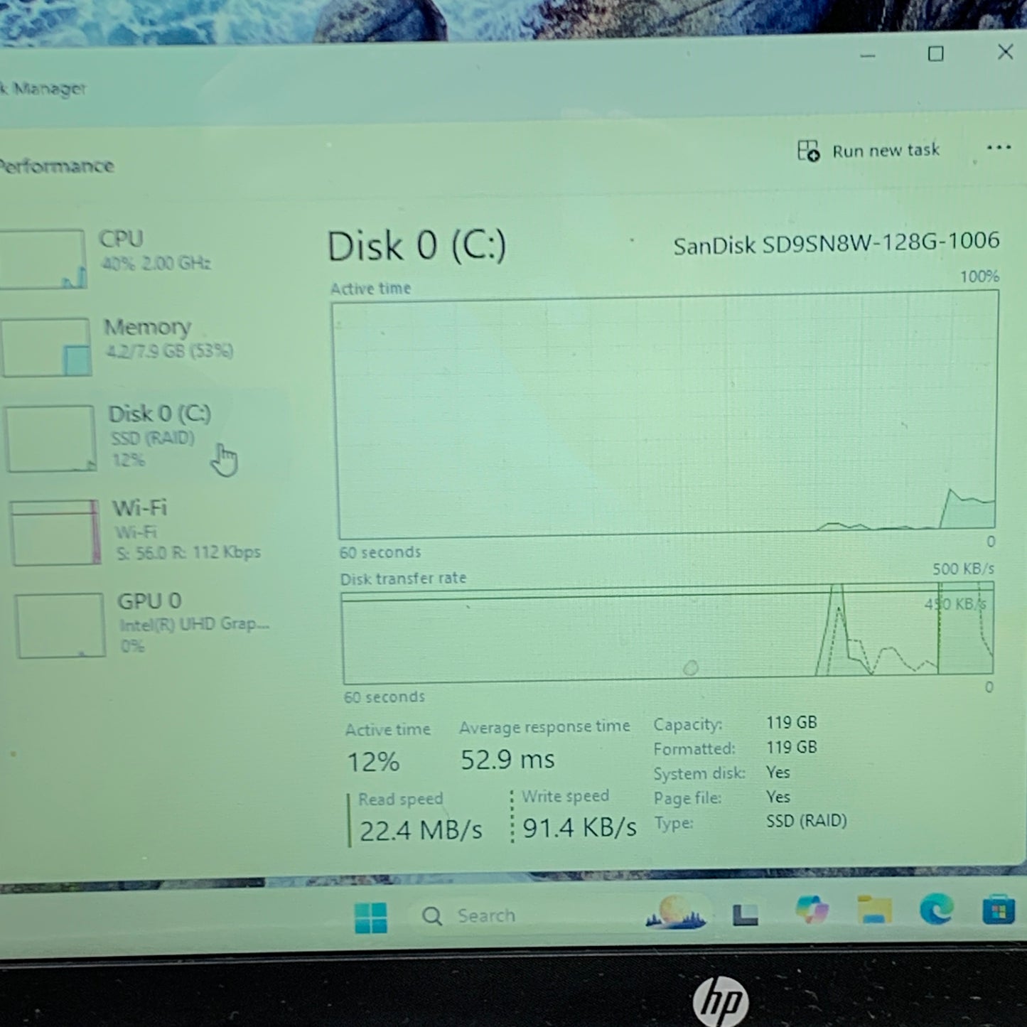 HP Laptop UU6LIRT 15.6" i5-8250U 1.6GHz 8GB RAM 128GB SSD
