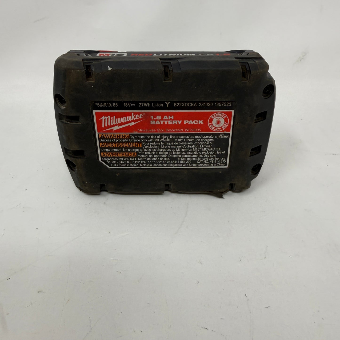 Milwaukee 48-11-1815 M18 18V 1.5Ah Lithium Battery Pack