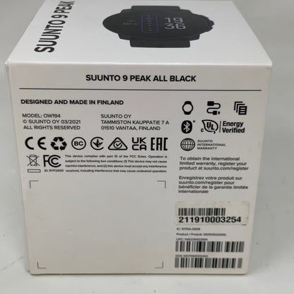 Suunto 9 Peak 43mm GPS Smartwatch Activity Tracker Black Stainless Steel 
