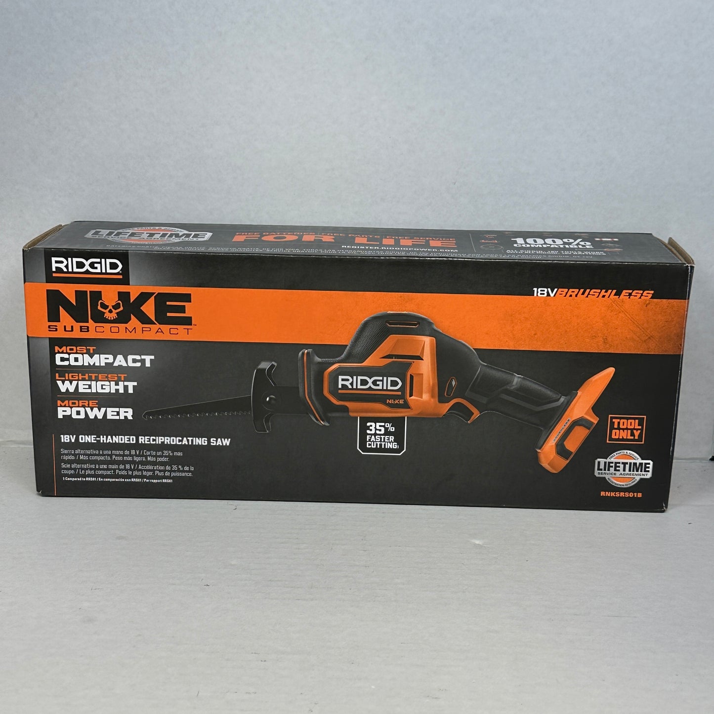 RIDGID 18V NUKE SubCompact Brushless One-Handed Reciprocating Saw