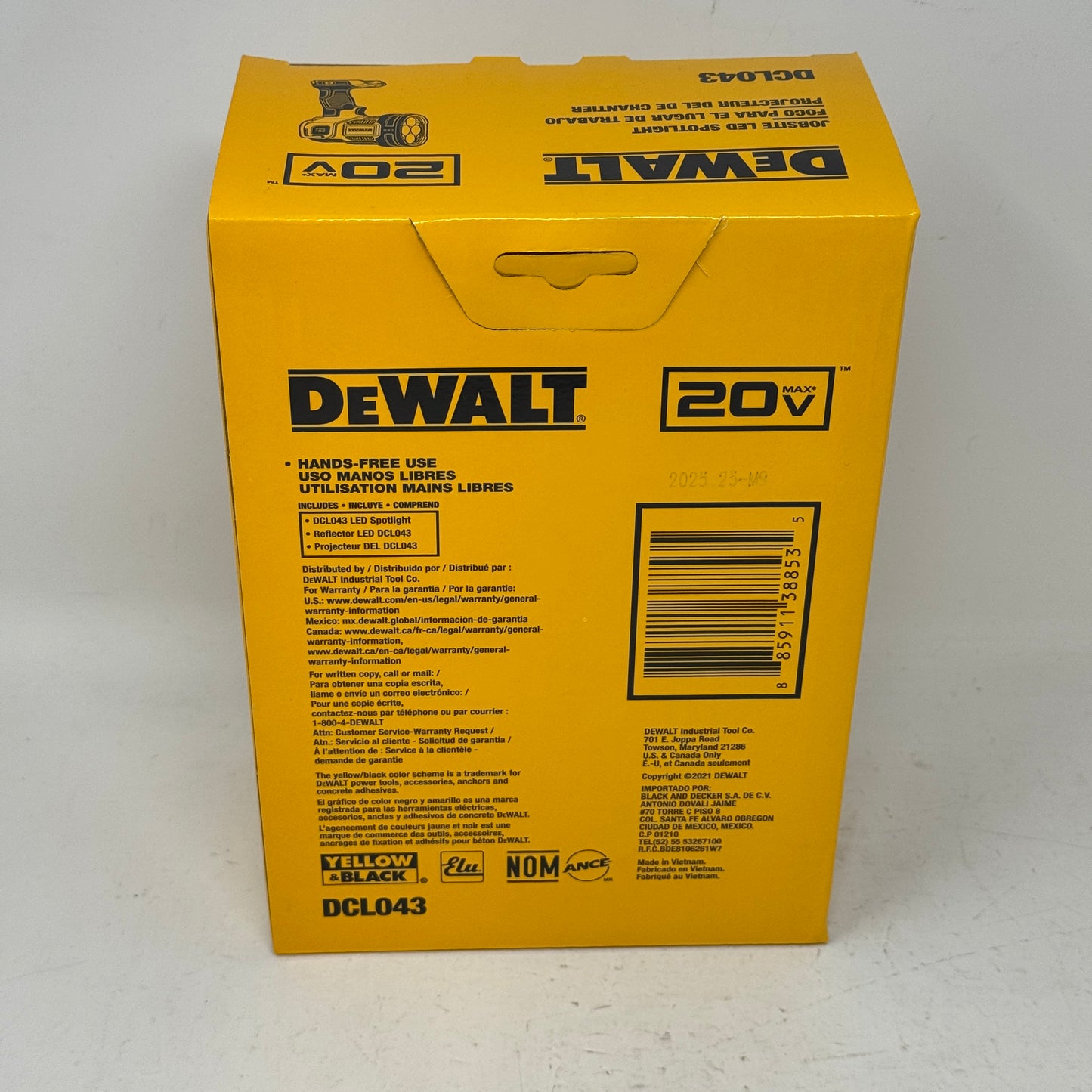 New Dewalt DCL043 20V MAX LED Jobsite Spotlight