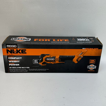 New RIDGID 18V NUKE SubCompact Brushless Cordless Multi-Tool RNKSMT01B