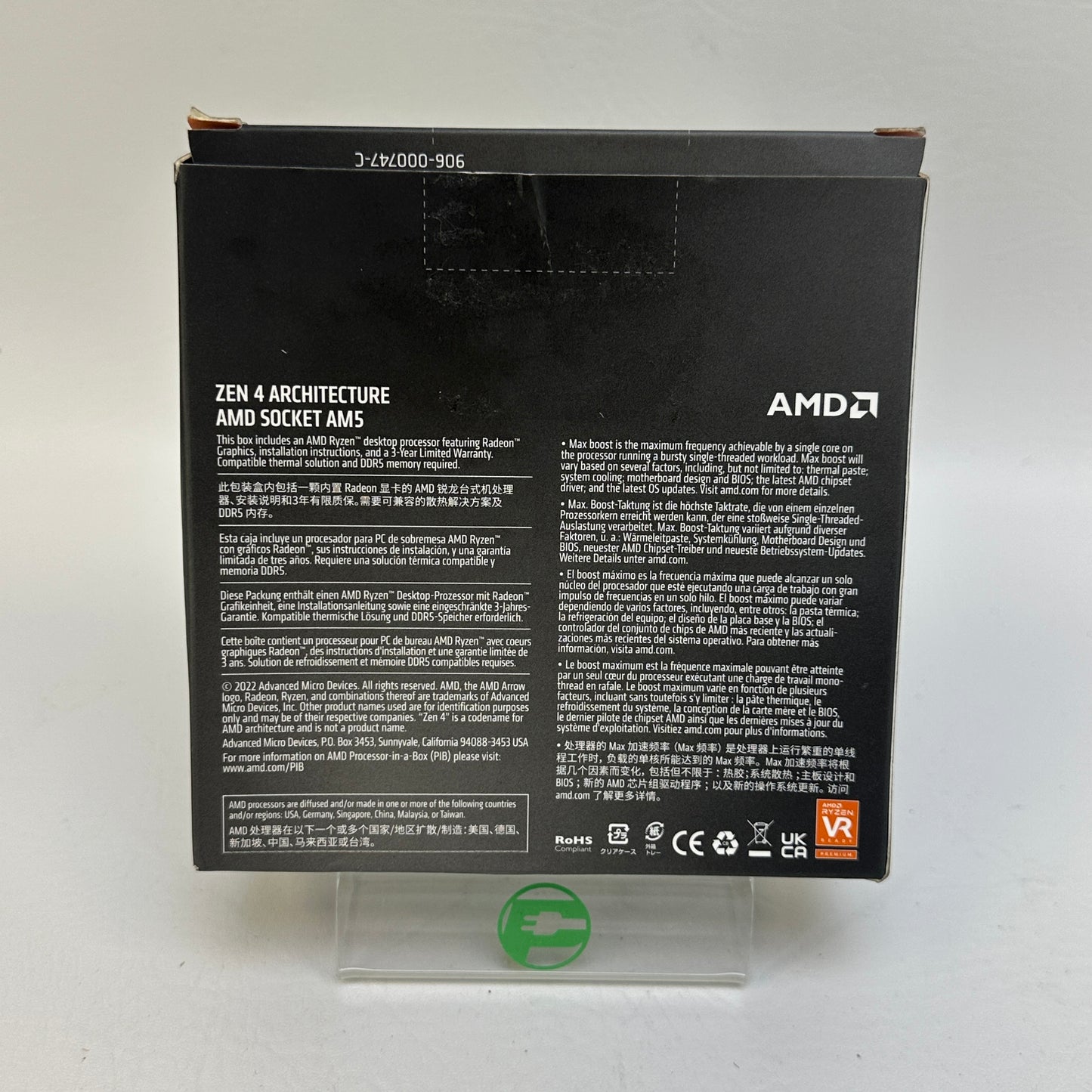 AMD Ryzen 5 7600X 4.70GHz 6 Core 100-000000593 12 Thread AM5