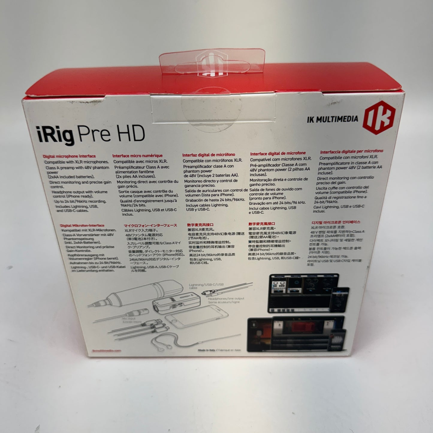 New IK Multimedia iRig Pre HD High-Def Digital Mic Interface 24-bit/96kHz XLR