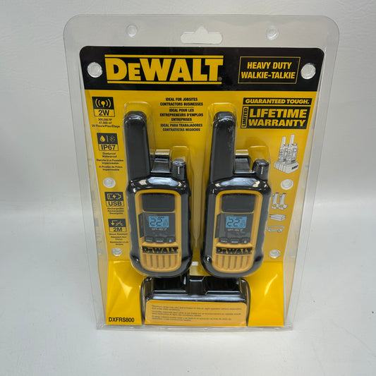 New DeWalt DXFRS800 2-Watt Heavy Duty Walkie Talkies 2-Way Radios