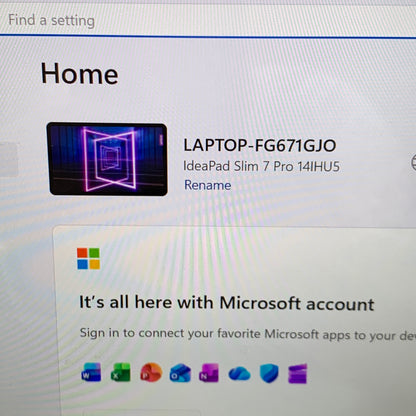 Lenovo IdeaPad Slim 7 Pro 14IHU5 14" I7-11370H 3.3GHz 16GB RAM 1TB SSD