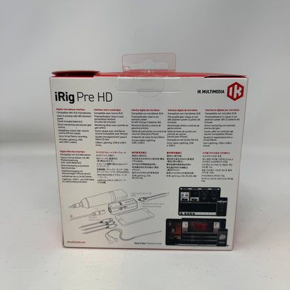 New IK Multimedia iRig Pre HD Digital XLR Mic Interface 