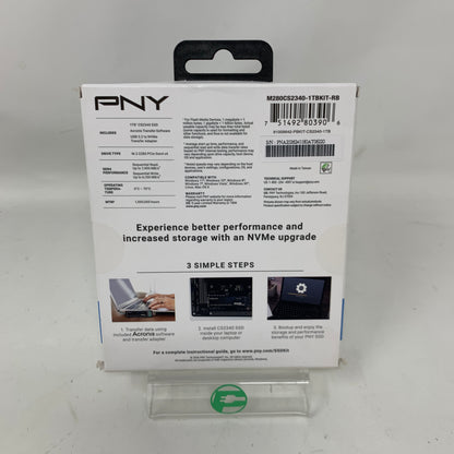 New PNY M.2 2280 CS2340 1TB PCIe 4.0 x4 SSD M280CS2241-1TBKIT-RB