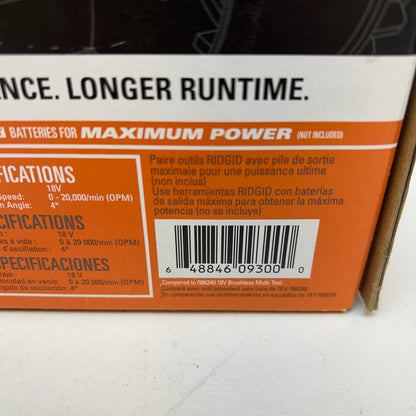 New Ridgid R86242B 18V Brushless Cordless Oscillating Multi-Tool