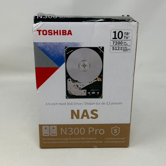 New Toshiba 3.5" N300 Pro 10TB SATA III 6Gbps HDD HDWG71AXZSTB