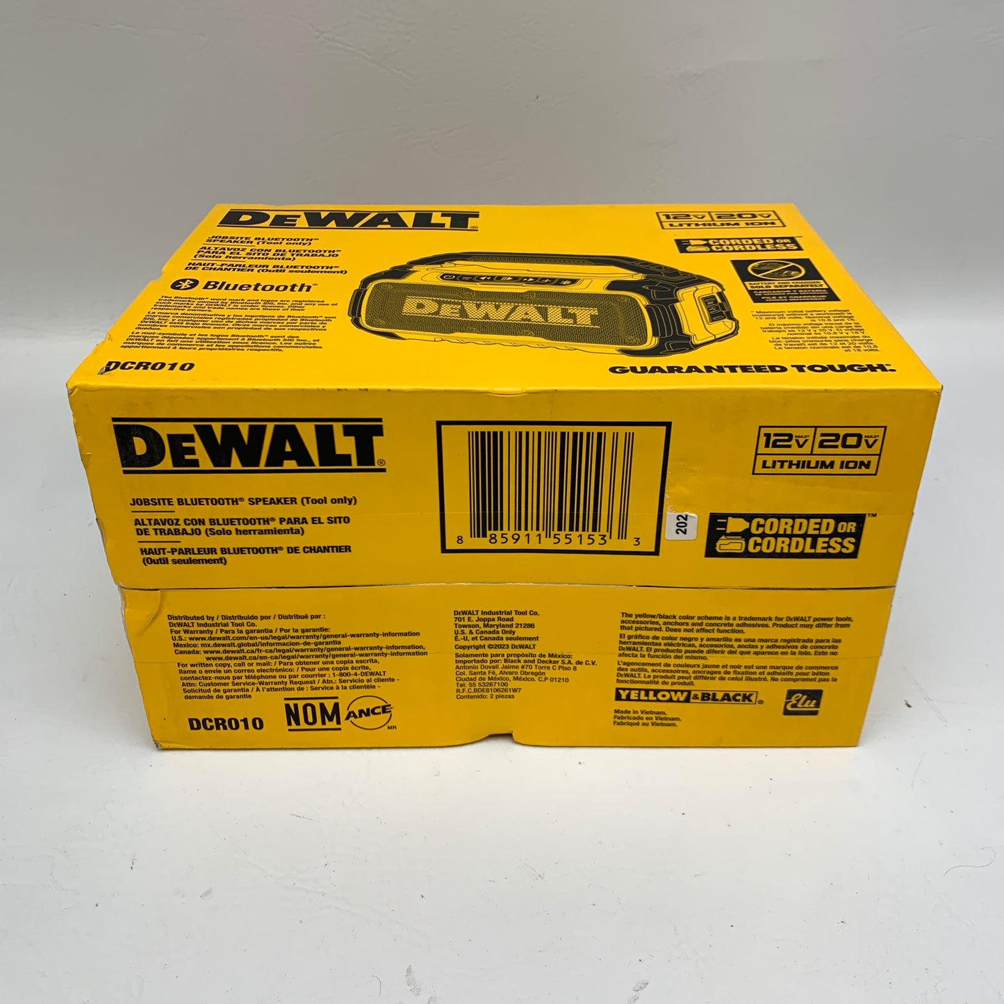 New DeWALT DCR010 12V 20V MAX Jobsite Bluetooth Speaker