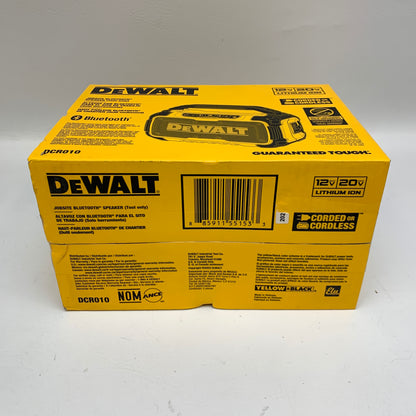 New DeWALT DCR010 12V 20V MAX Jobsite Bluetooth Speaker