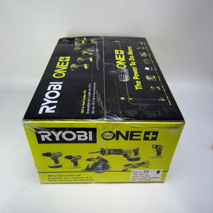 New Ryobi PCL1600K2 18V ONE+ Cordless 6-Tool Kit w/ 2 Batteries & Charger