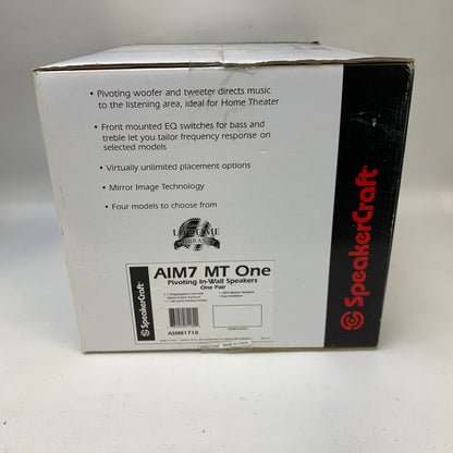 New SpeakerCraft AIM7 MT One One in-Wall Speaker System White ASM81710