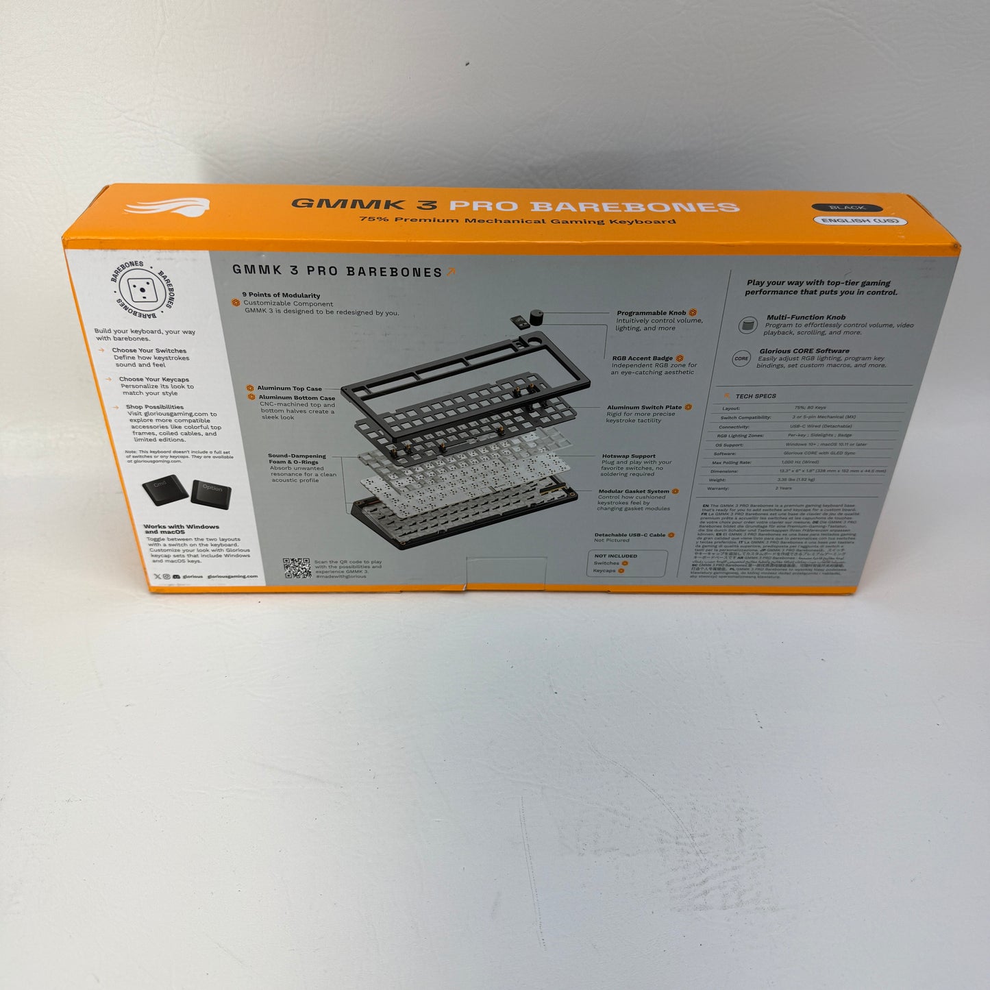 Glorious GMMK 3 Pro Wired Mechanical Linear Switch Gaming Keyboard