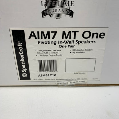 New SpeakerCraft AIM7 MT One One in-Wall Speaker System White ASM81710