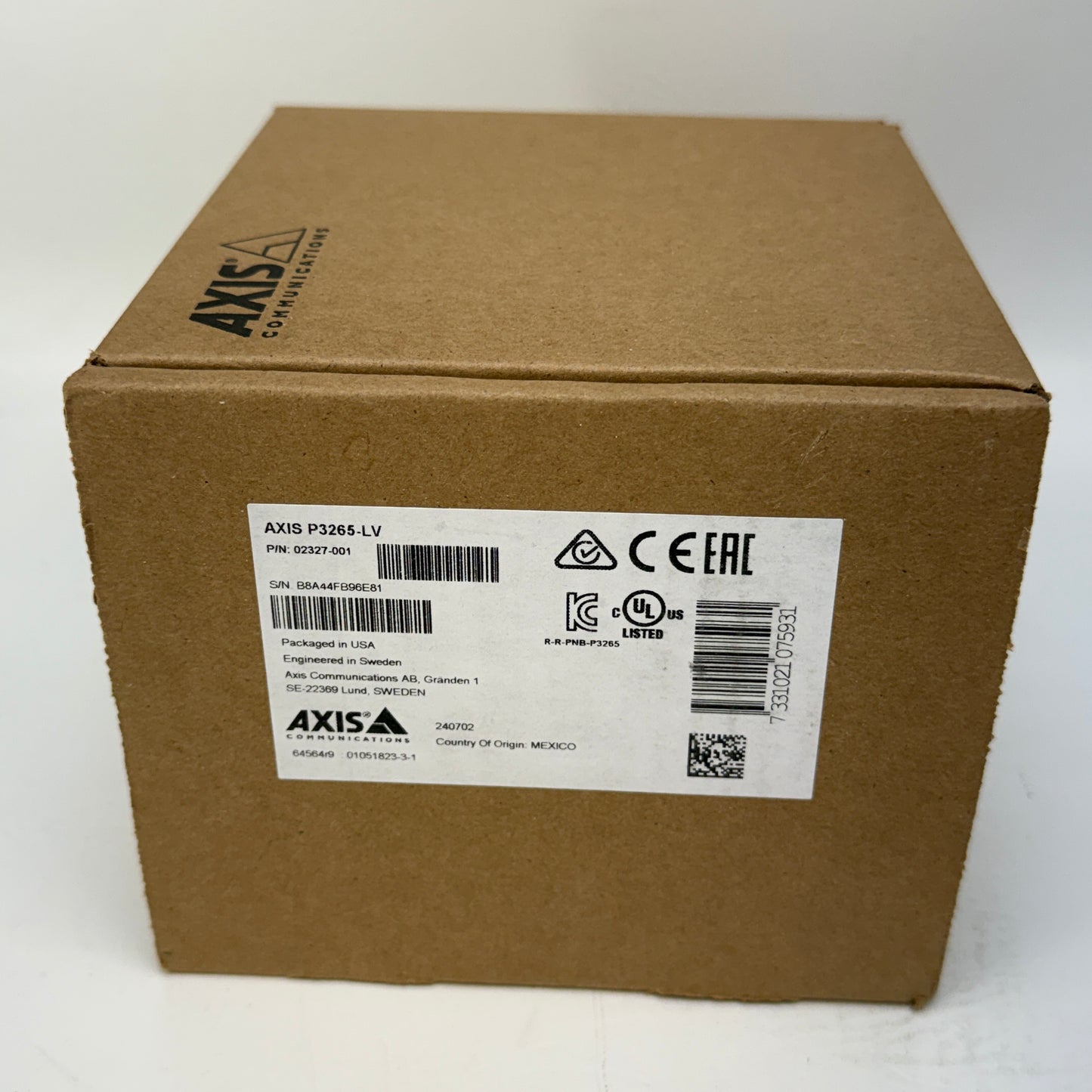 New Axis P3265-LV 2MP 1080p Fixed Dome Network Camera IP66 02327-001