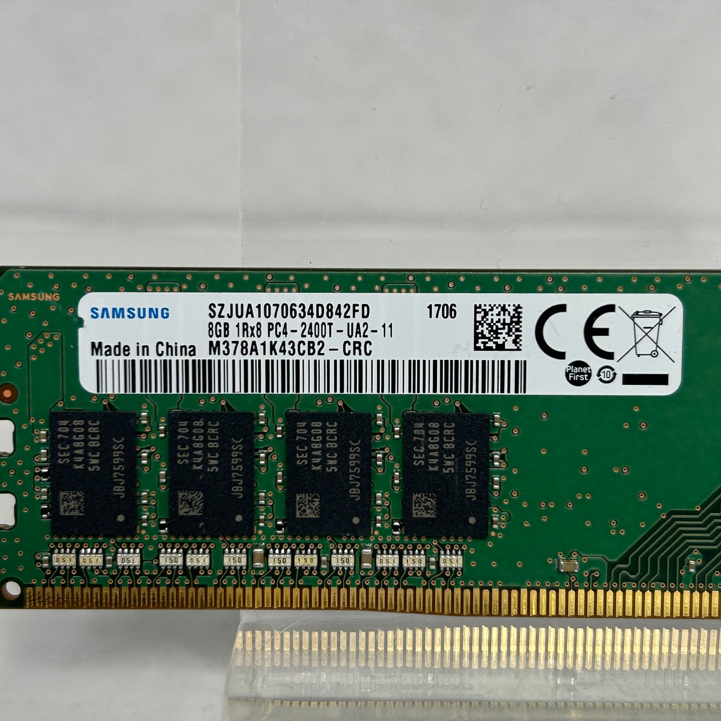 Samsung 1Rx8 PC4-2400T-UA2-11 8GB (1x8GB) RAM DDR4 2400MHz M378A1K43CB2-CRC