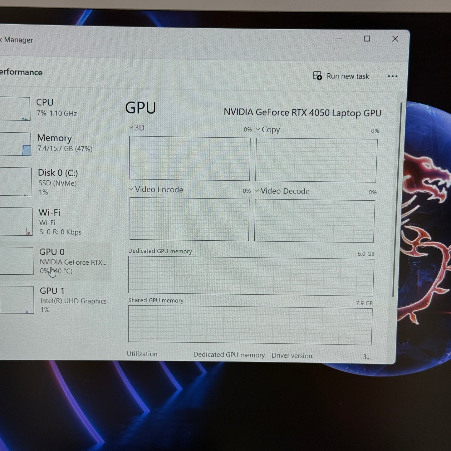MSI Thin 15 B13VE 15.6" i5-13420H 2.1GHz 16GB RAM 512GB SSD GeForce RTX 4050