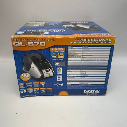 New Brother QL-570 Direct Thermal Label Printer PC/Mac Compatible