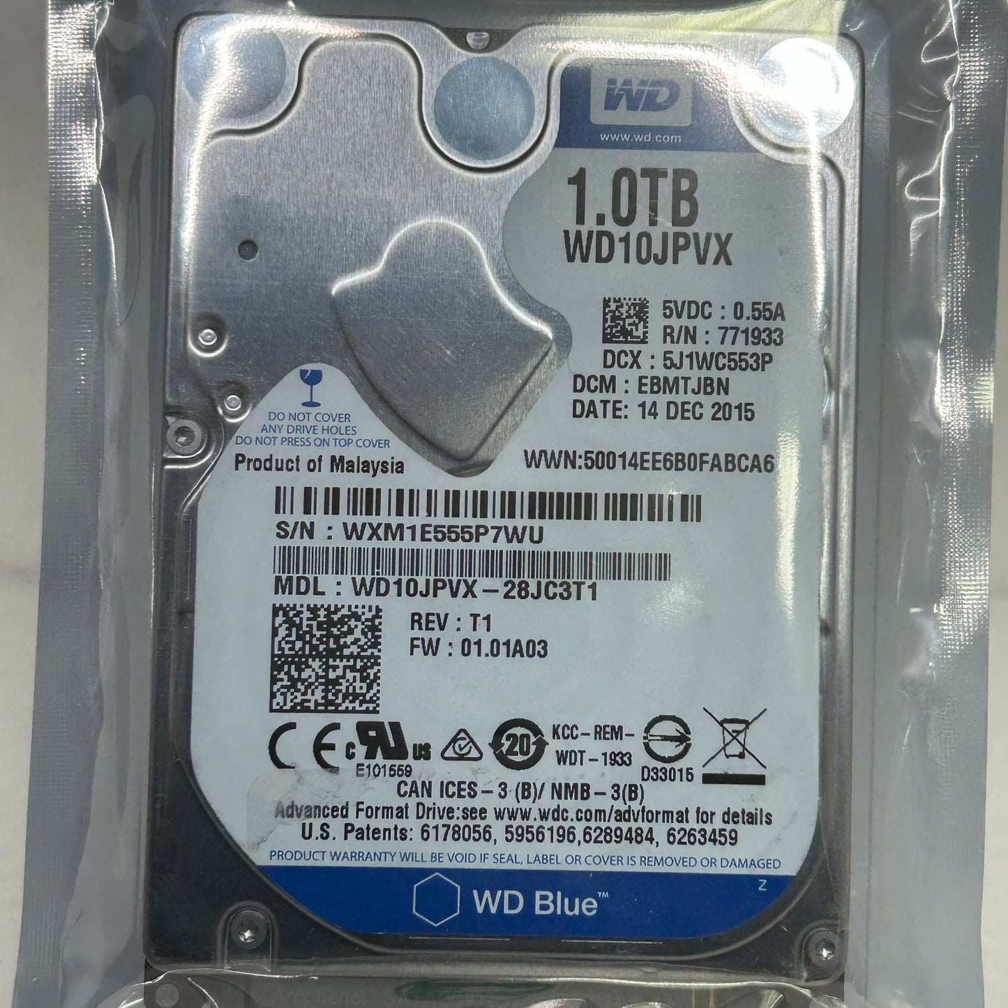 WD 1TB 2.5" SATA Hard Drive WD10JPVX-28JC3T1 Laptop HDD Western Digital Blue